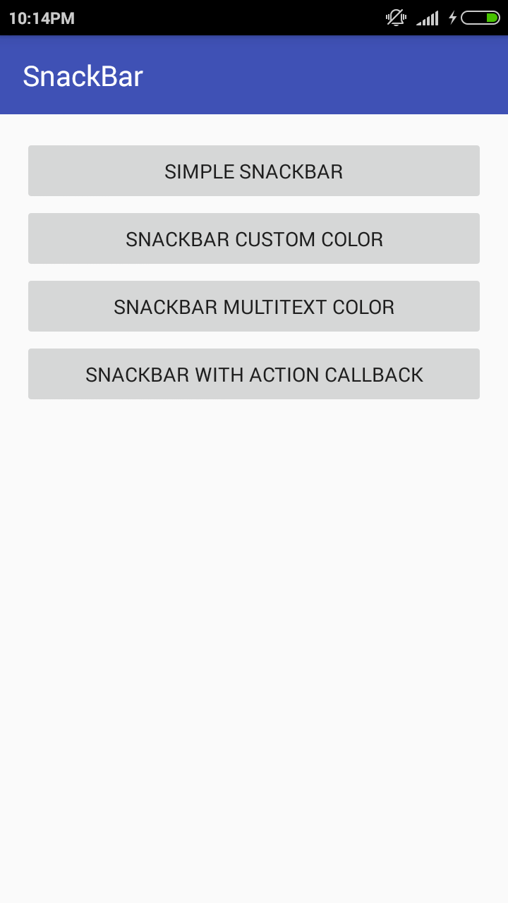 Snackbar Screen with Buttons