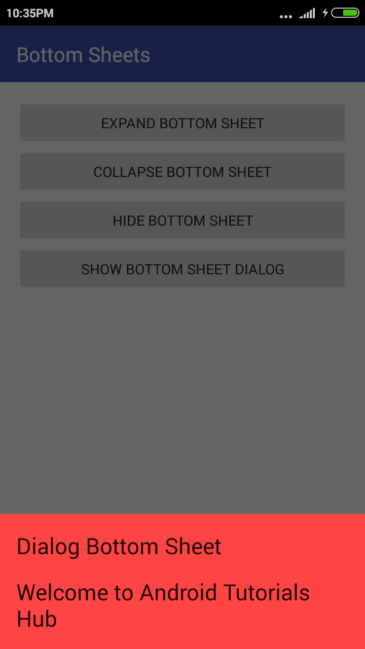 Bottom Sheet Dialog