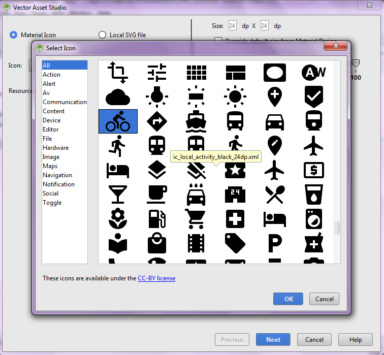 Select Icon Window